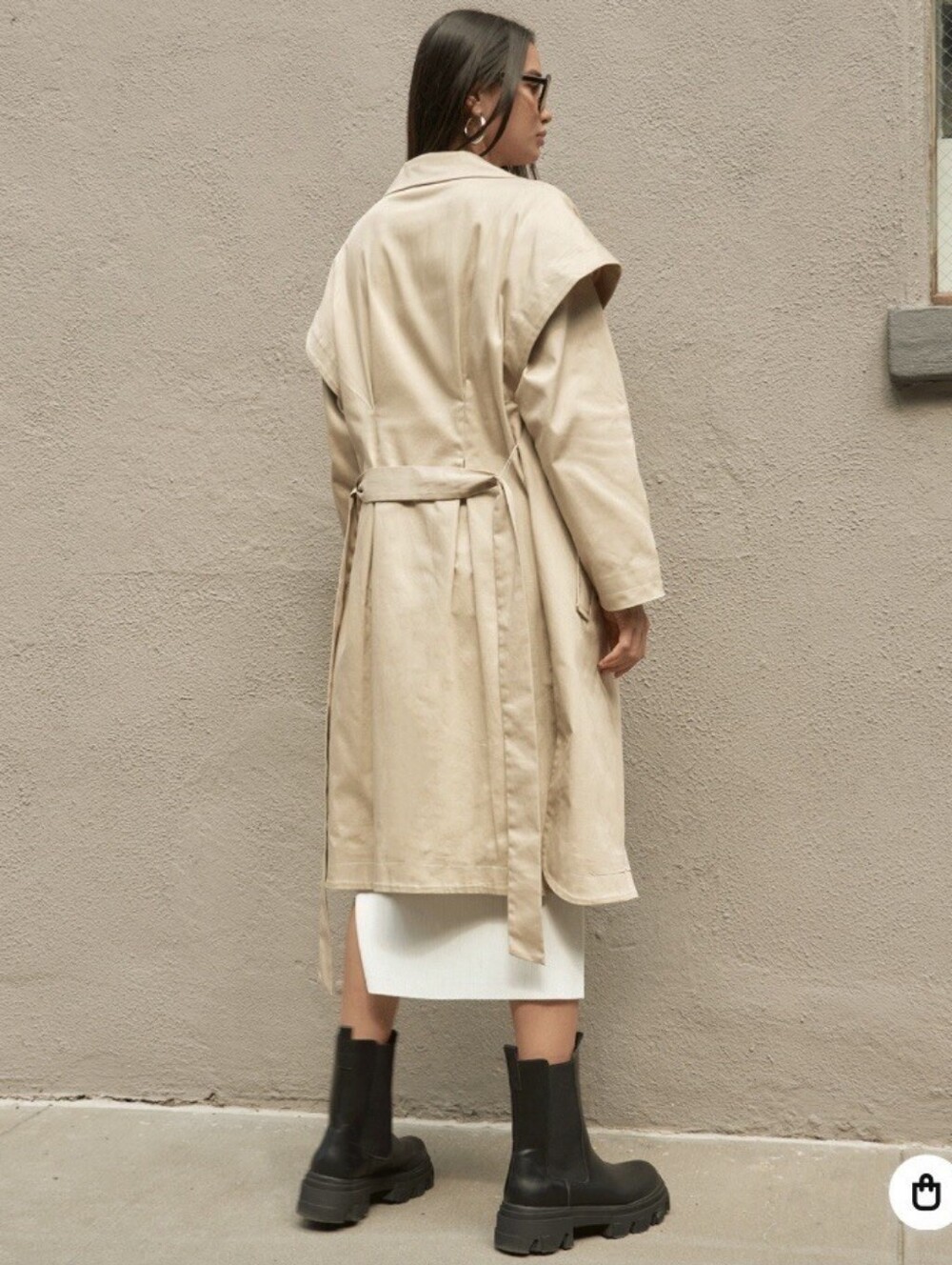 Rare! Limited Edition! The Drop x Coveteur Womens Crème Brûlée Trench Coat - Picture 5 of 5